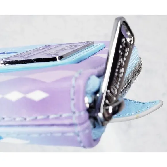 LOUNGEFLY X DISNEY FROZEN Princess Castle Zip Around Wallet Blue White Purple - Picture 5 of 15